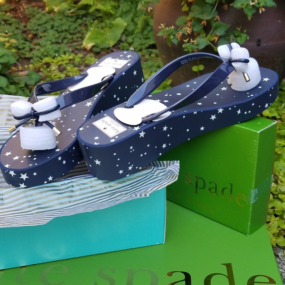 kate spade Rhett Platform Night Sky Flip Flop Sz10 - Picture 3 of 8